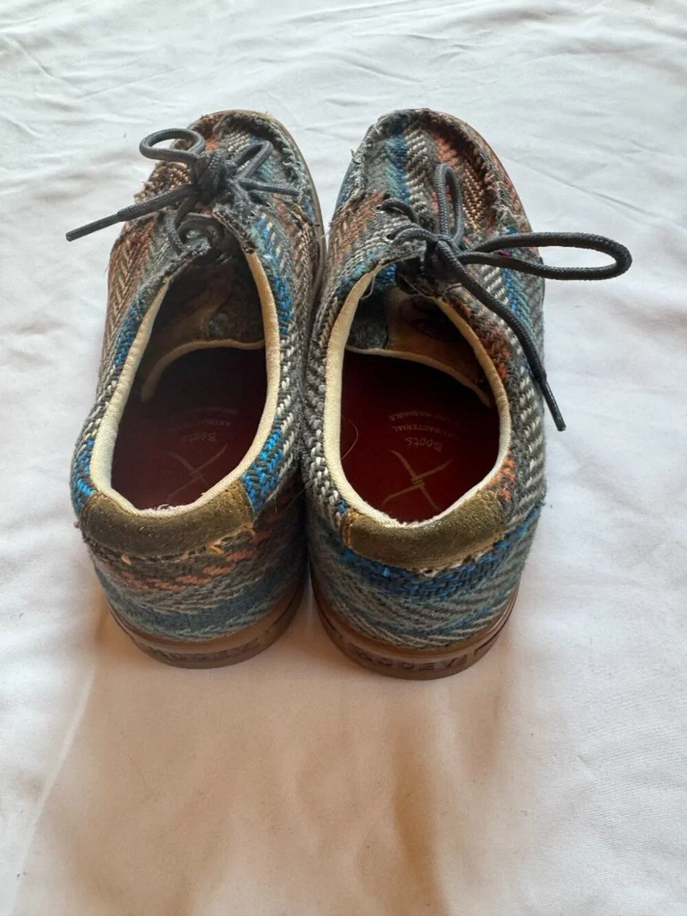 Twisted X Herringbone Tweed Lace-Up Moccasin Shoes Size 7